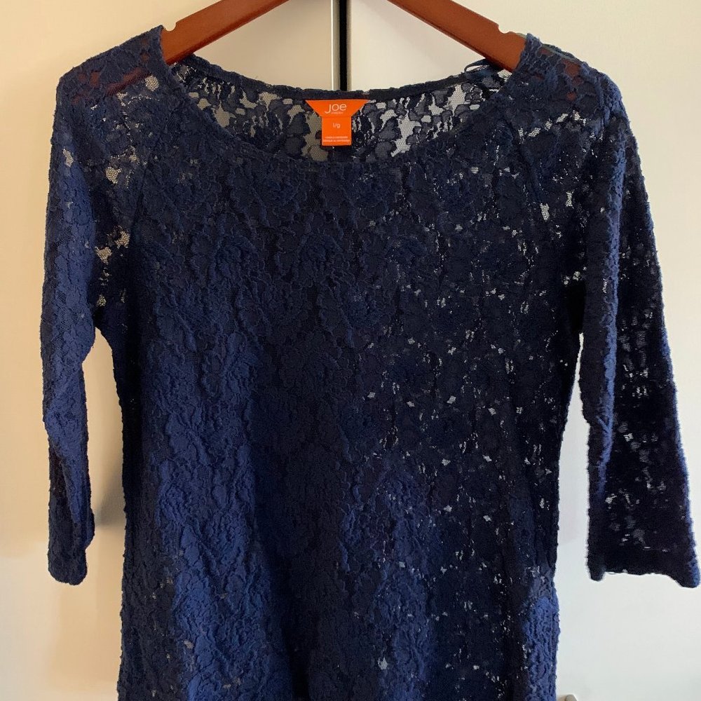 Joe Fresh Navy Lace Shirt